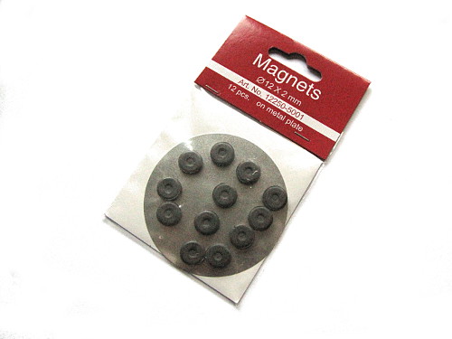 Magnete rund, schwarz, 12mm, 12 Stck